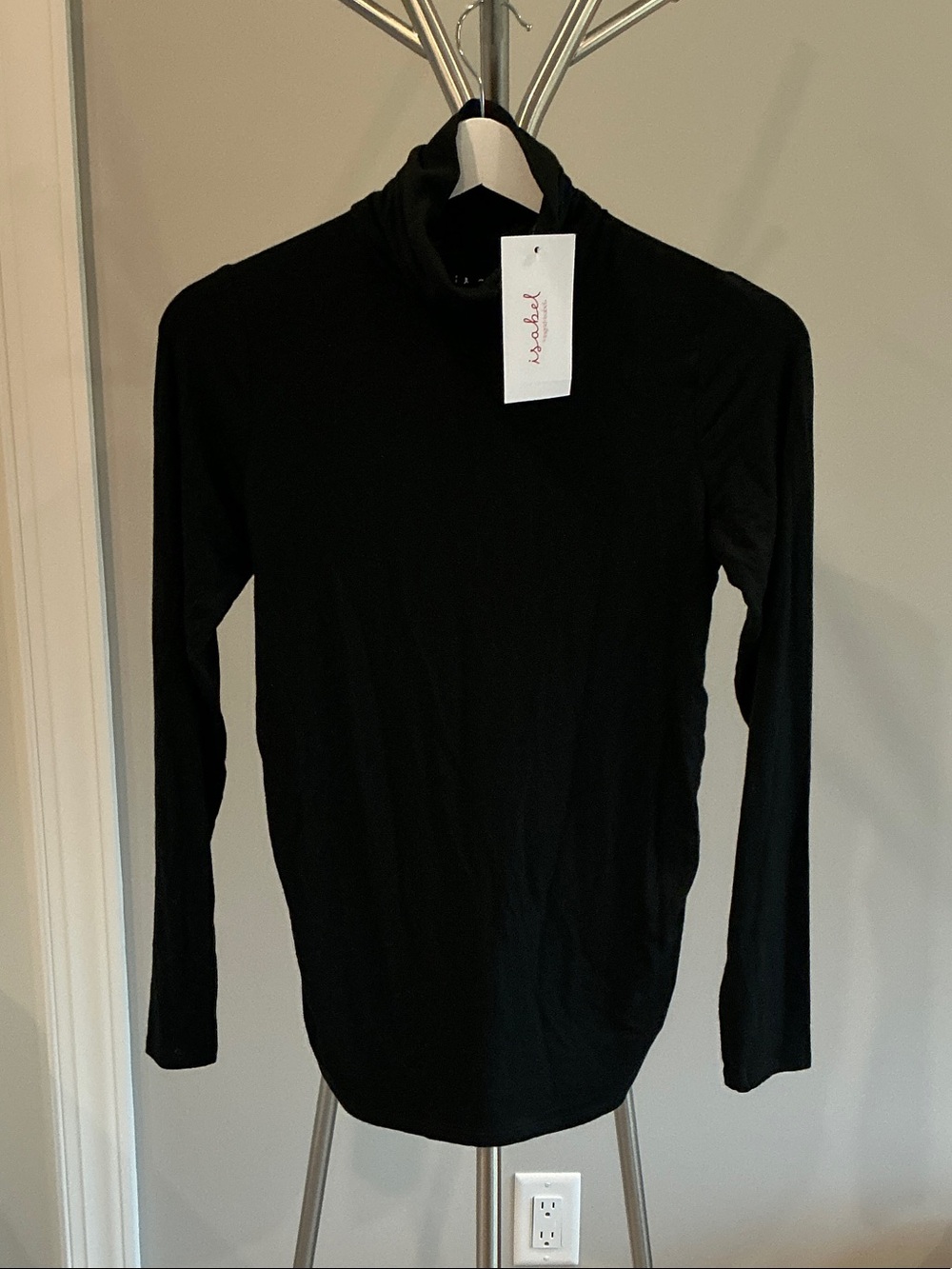 Isabel by Ingrid+Isabel Black Ruched Turtleneck Top Size XS NWT